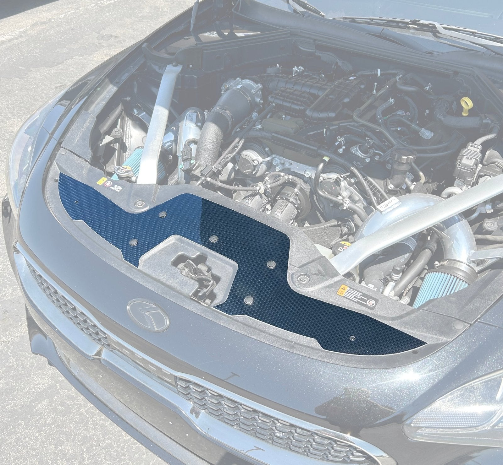 FSPE Kia Stinger Carbon Fiber Radiator Cover Overlay (2018–2023) - JSI Racing 