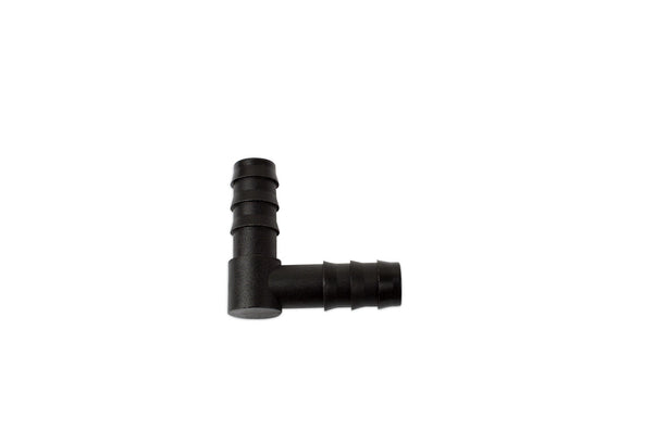 Raceflux 90 Degree Elbow Hose Barb Fitting, Plastic