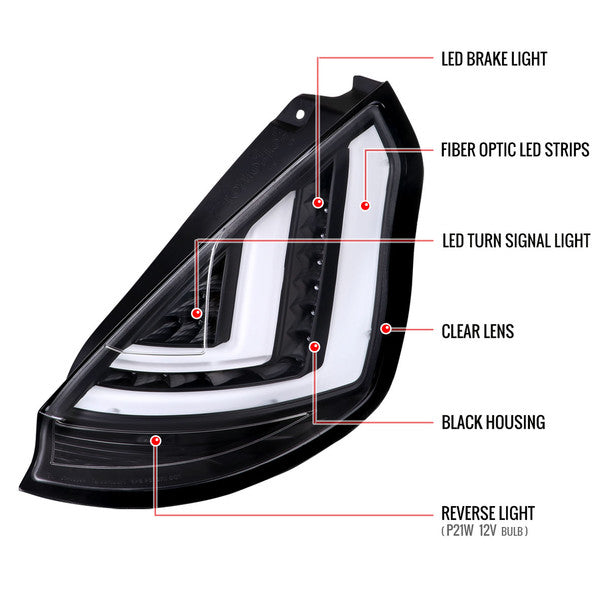 NTXGLOW LED RGB tail lights (2014 - 2019 Ford Fiesta hatchback) - JSI Racing 