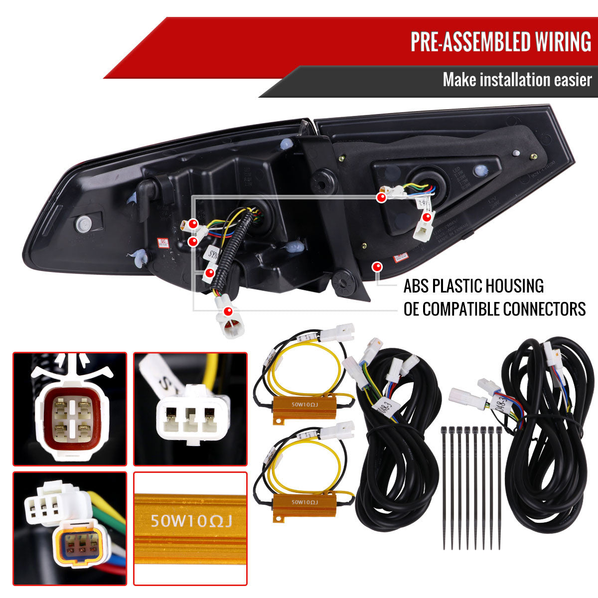 NTXGlow RGB LED Tail Lights for 2008-2014 Subaru WRX / STI Hatchback