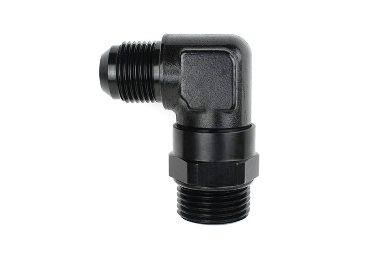 RaceFlux 90-degree AN O-Ring Boss to AN Male Flare Adapter Fitting