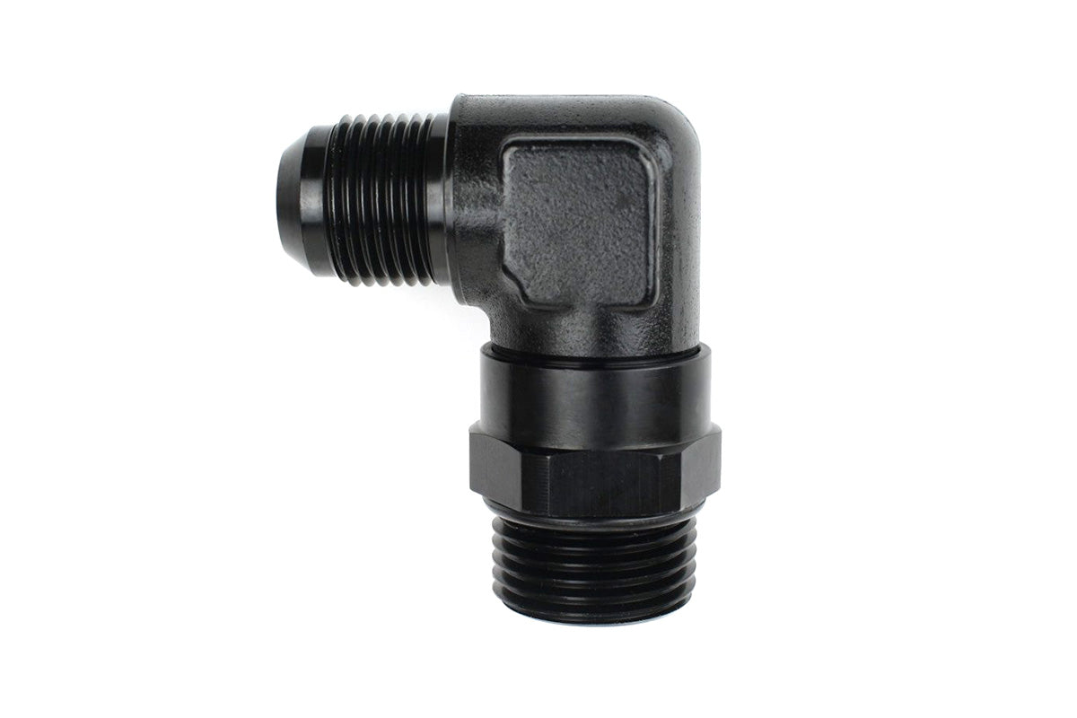 RaceFlux 90-degree AN O-Ring Boss to AN Male Flare Adapter Fitting
