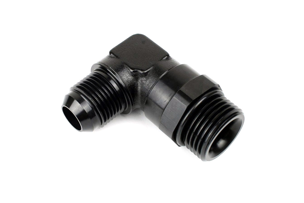 RaceFlux 90-degree AN O-Ring Boss to AN Male Flare Adapter Fitting