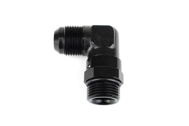 RaceFlux 90-degree AN O-Ring Boss to AN Male Flare Adapter Fitting