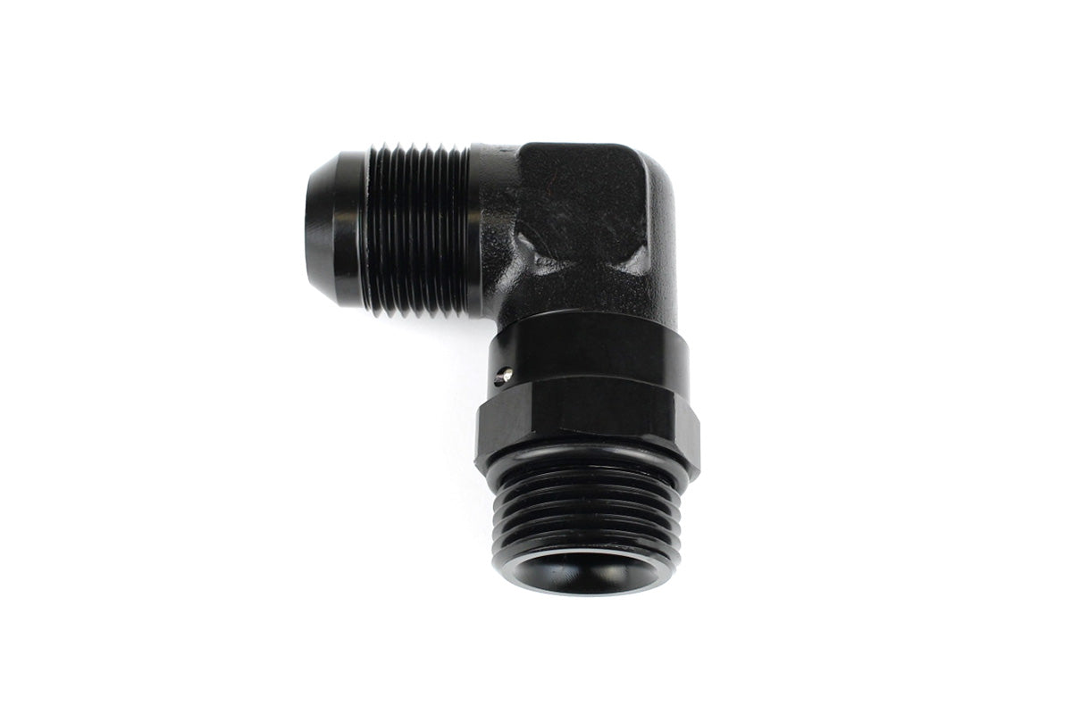 RaceFlux 90-degree AN O-Ring Boss to AN Male Flare Adapter Fitting