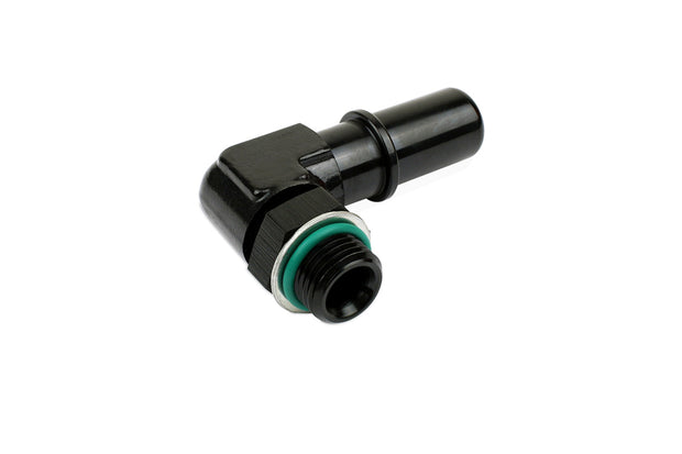 RaceFlux 90° -6AN Male ORB to SAE J2044 Quick Connect Male Tube Adapter Fitting