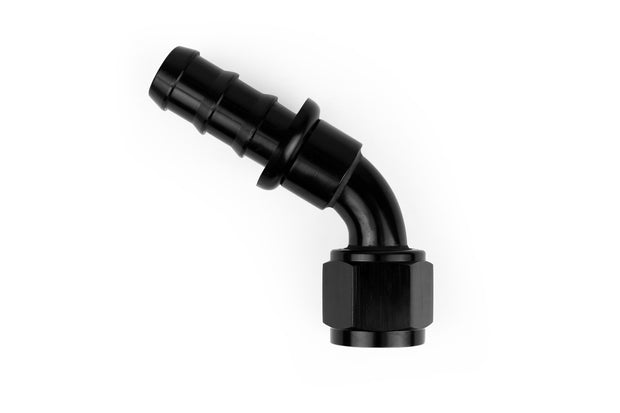 RaceFlux 60-Degree Push-Lock Hose End Fitting, 5/8" Barb to -10AN Female