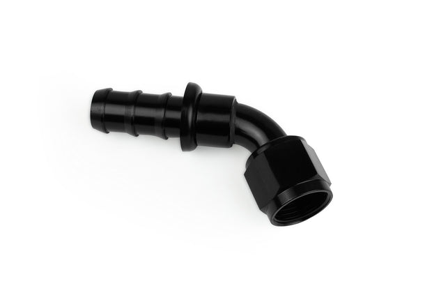 RaceFlux 60-Degree Push-Lock Hose End Fitting, 5/8" Barb to -10AN Female