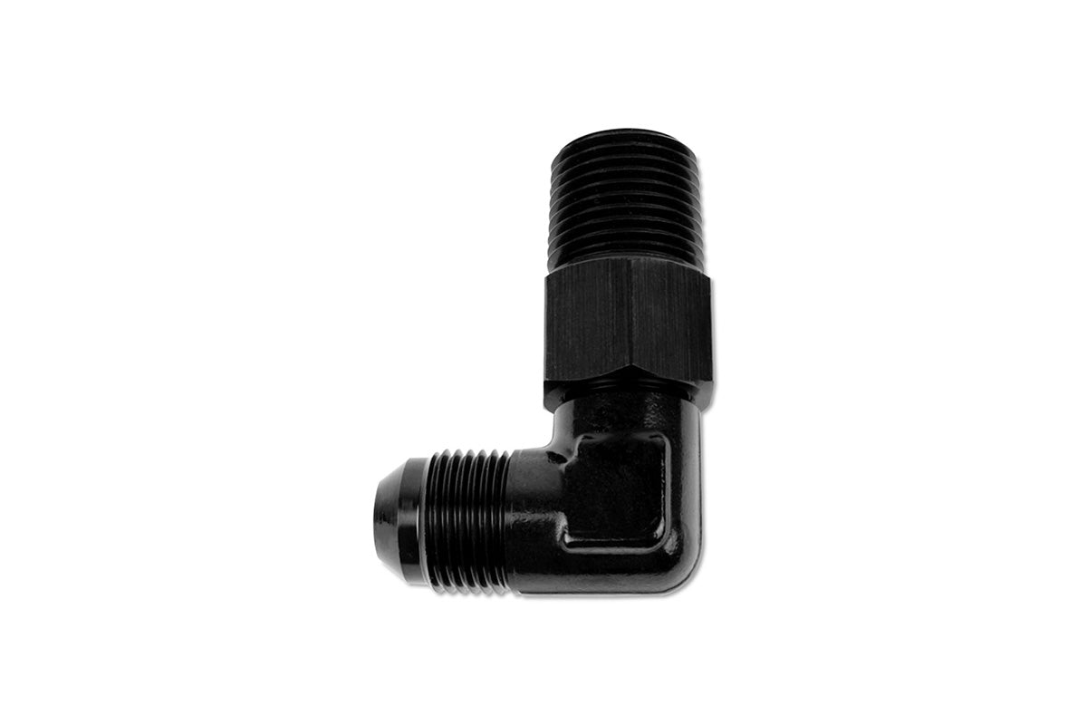 RaceFlux 90-Degree Male NPT to AN Male Flare Adapter Fitting, Swivel