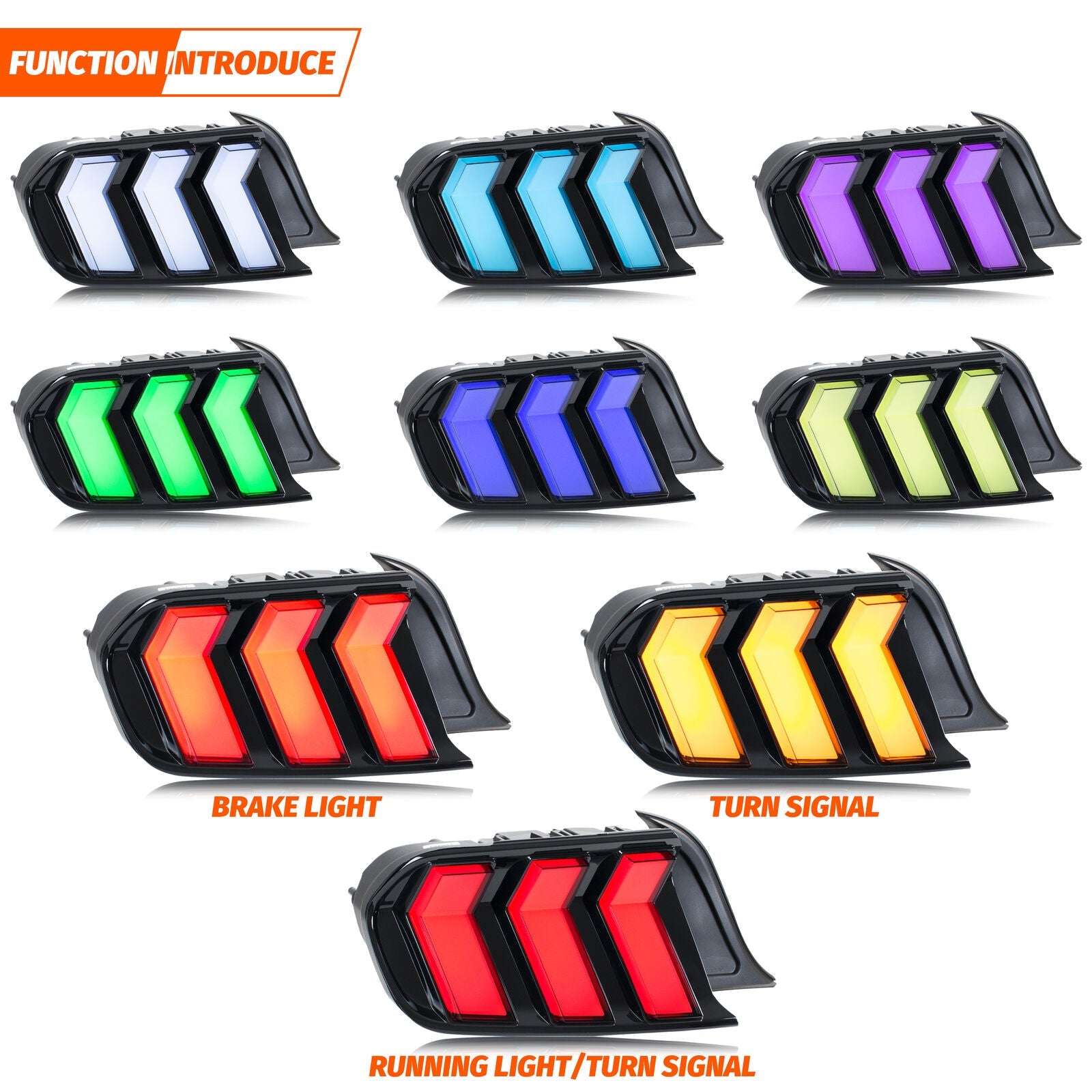 NTXGlow S650 Style RGB Tail Lights (2015-2023 Ford Mustang) - JSI Racing 