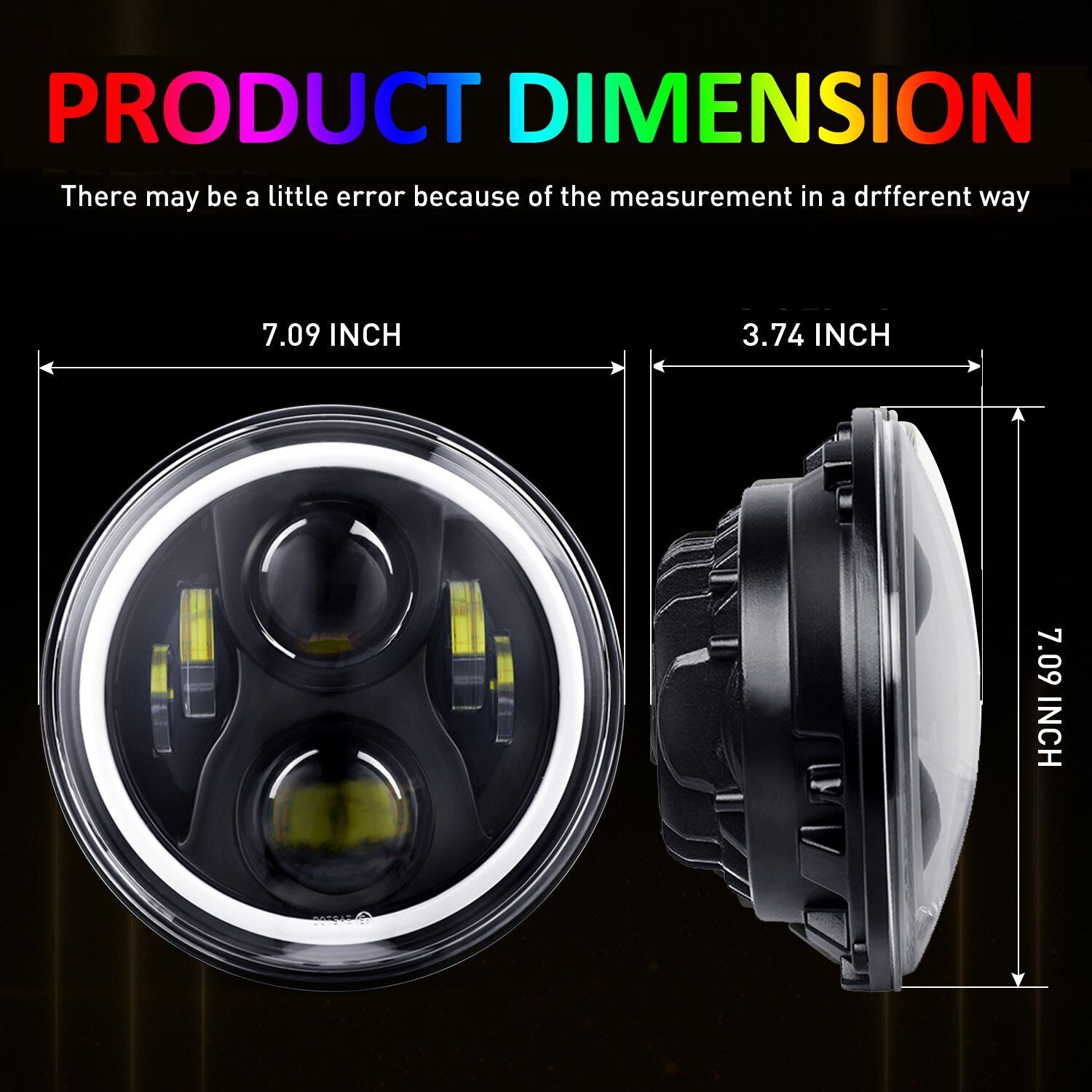 NTXGlow 7 Inch Round RGB LED Halo Headlights (Jeep Wrangler) - JSI Racing 