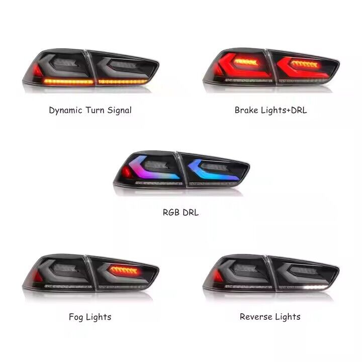 NTXGlow LED Tail Lights RGB/Plug N Play (2008-2018 Mitsubishi Lancer)) - JSI Racing 