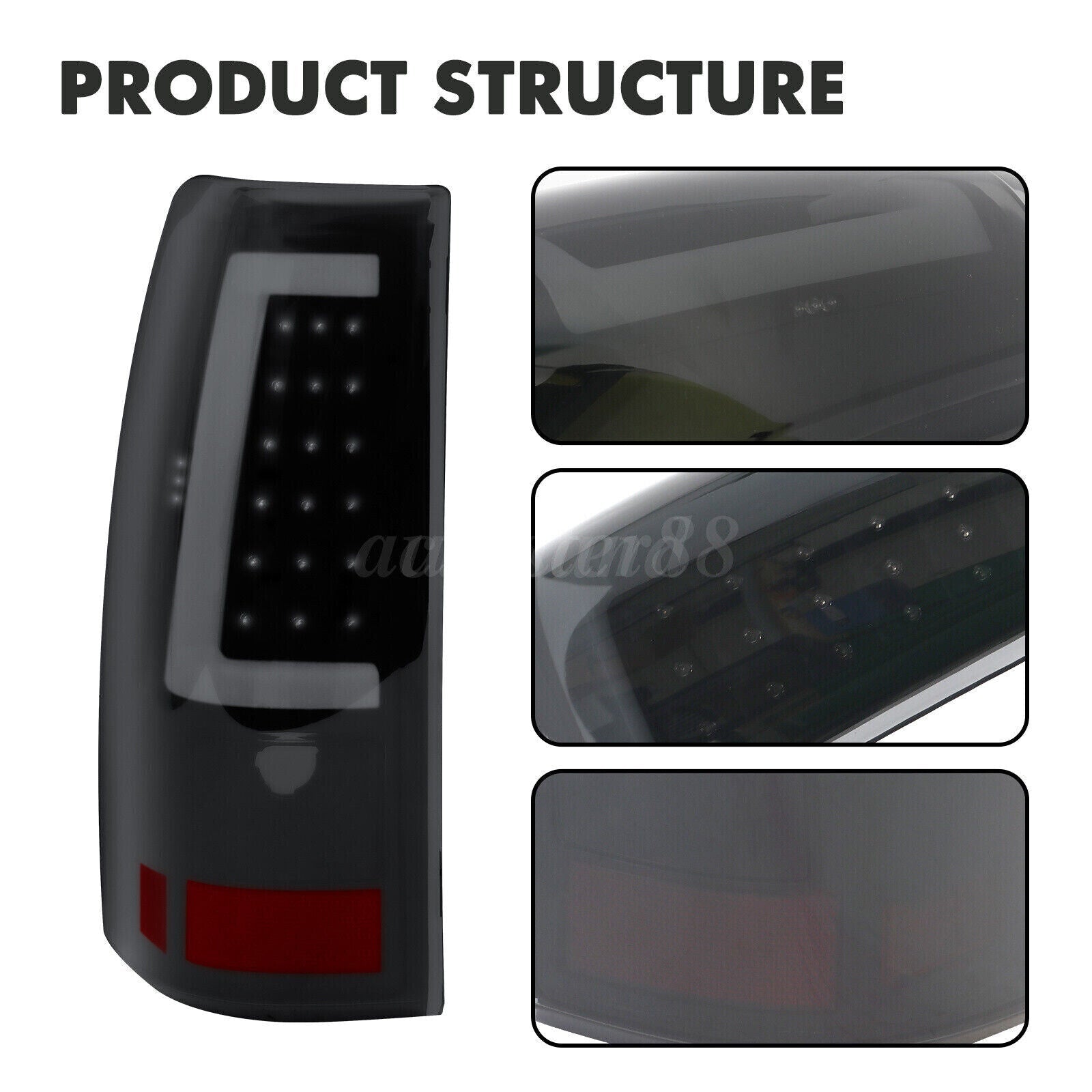 2003-2006 Chevrolet Silverado 1500 LED Tube Smoke Tail Lights - JSI Racing 