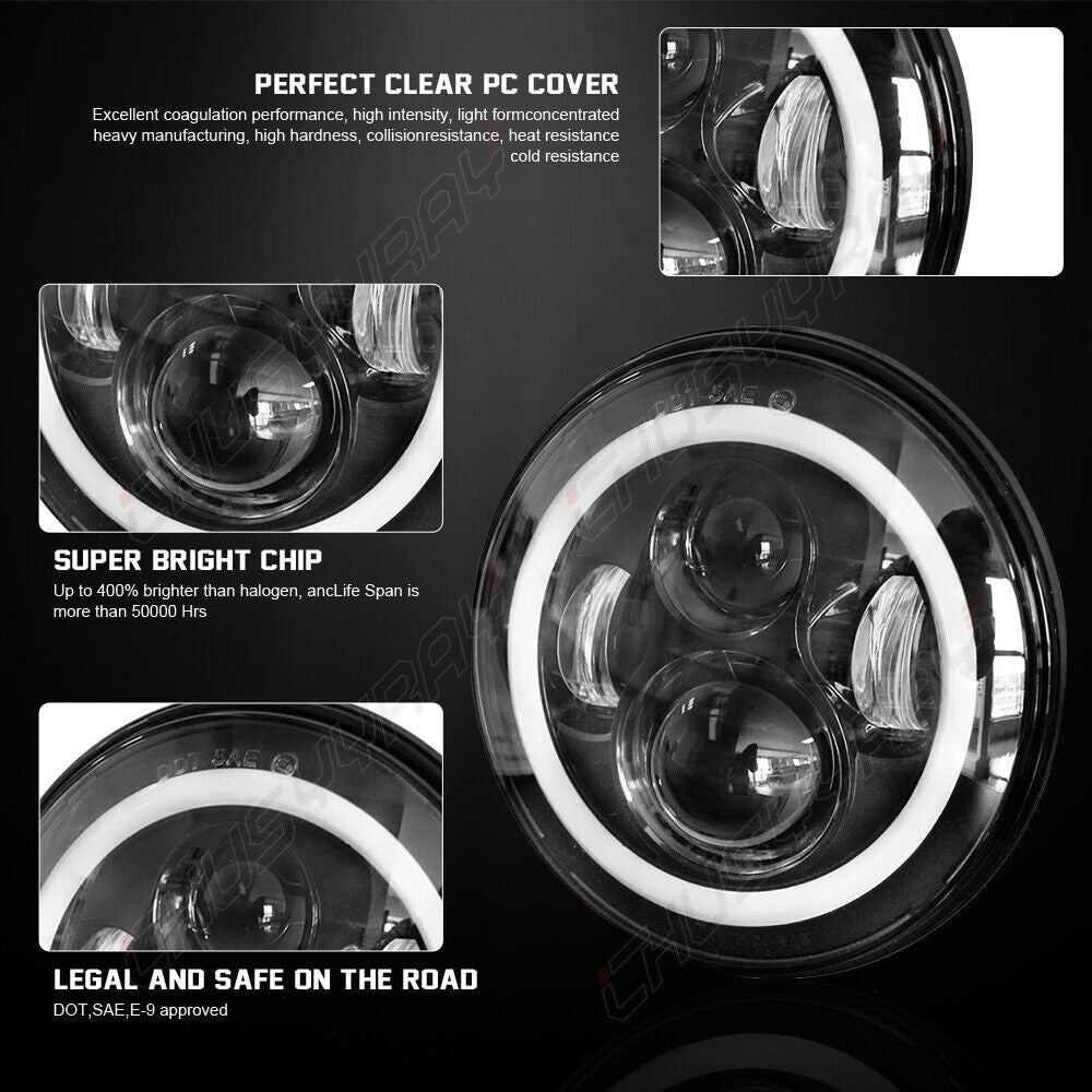 4x Round Projector LED Halo Headlights 5.75