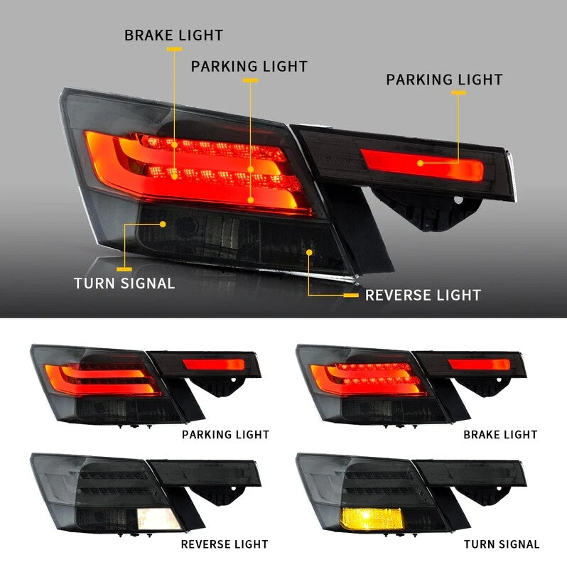 NTXGLOW RGB led tail lights (08 - 12 Honda Accord Sedan) - JSI Racing 
