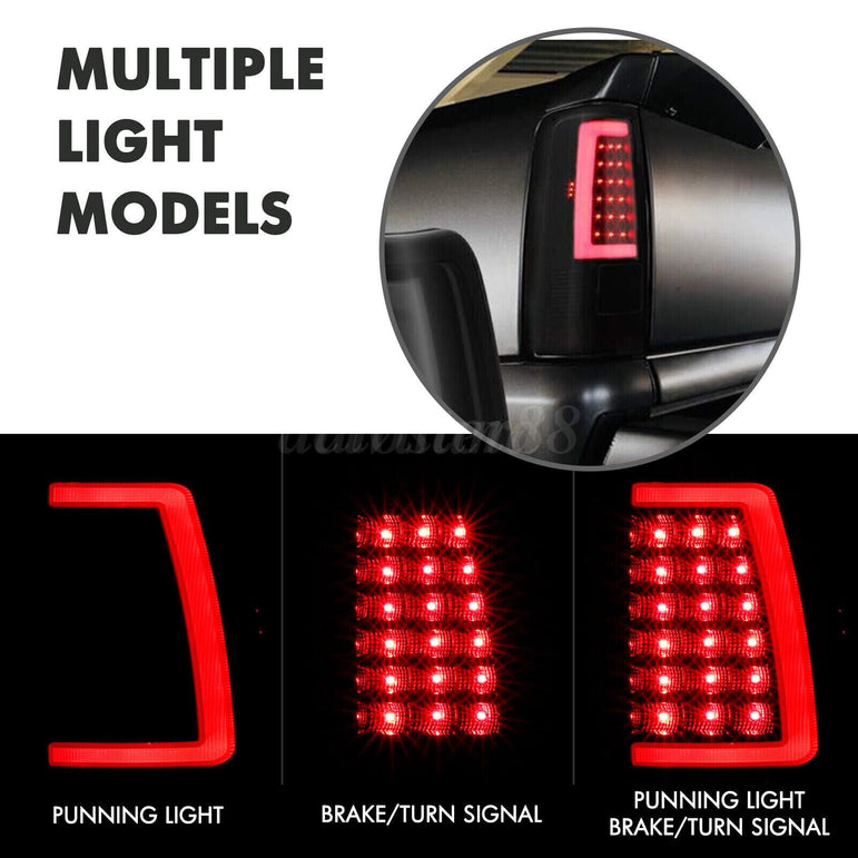 2003-2006 Chevrolet Silverado 1500 LED Tube Smoke Tail Lights - JSI Racing 