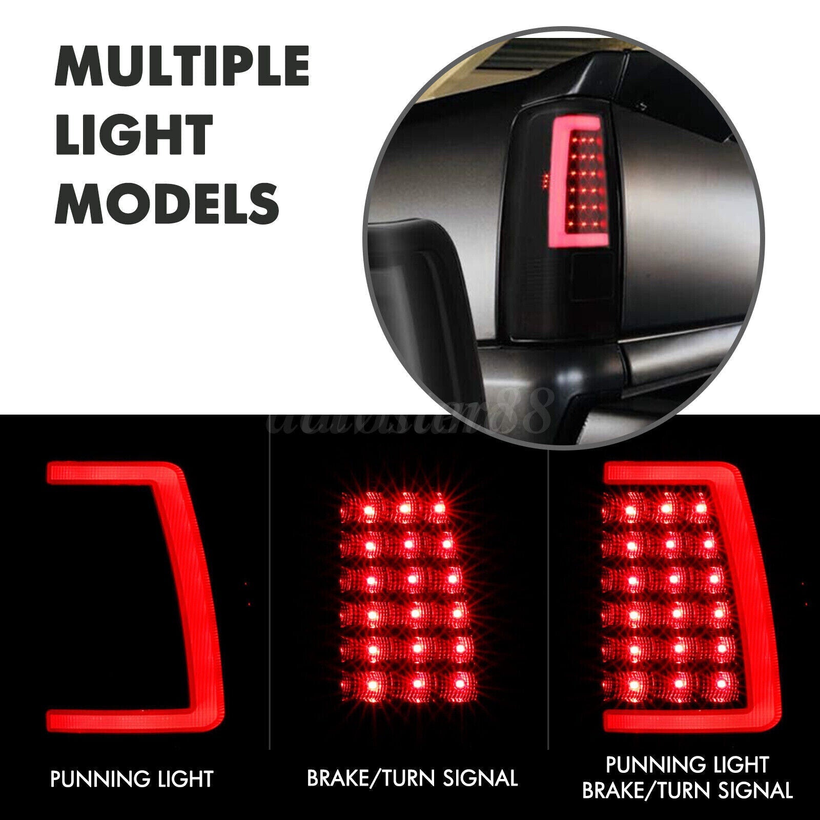 2003-2006 Chevrolet Silverado 1500 LED Tube Smoke Tail Lights - JSI Racing 