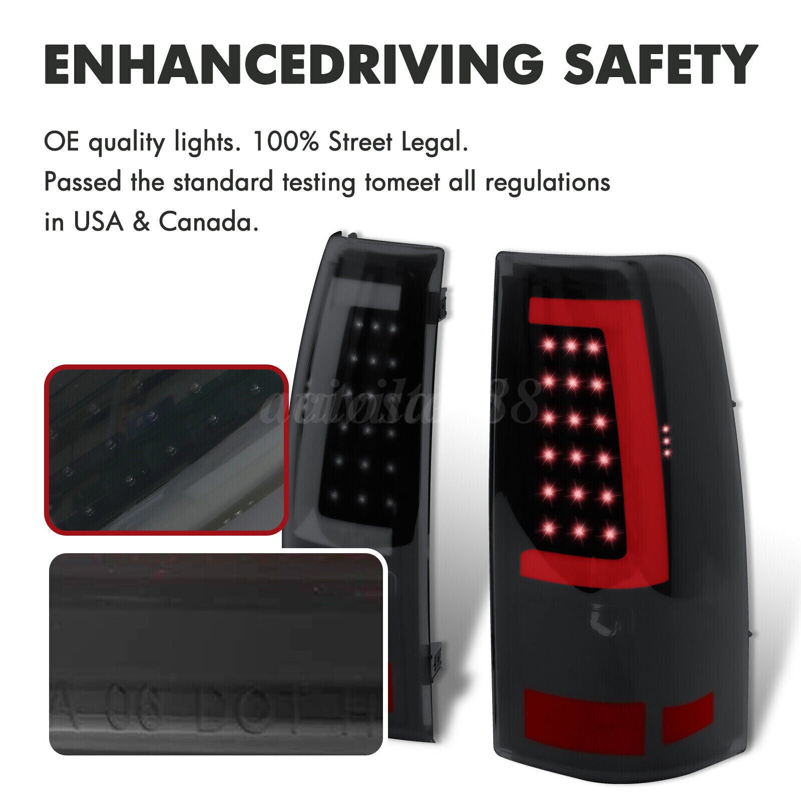 2003-2006 Chevrolet Silverado 1500 LED Tube Smoke Tail Lights - JSI Racing 