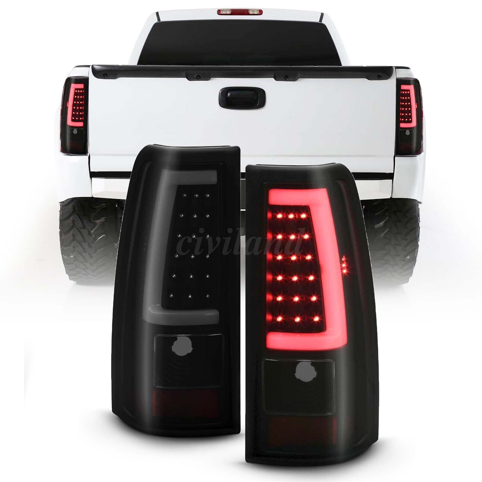 2003-2006 Chevrolet Silverado 1500 LED Tube Smoke Tail Lights - JSI Racing 