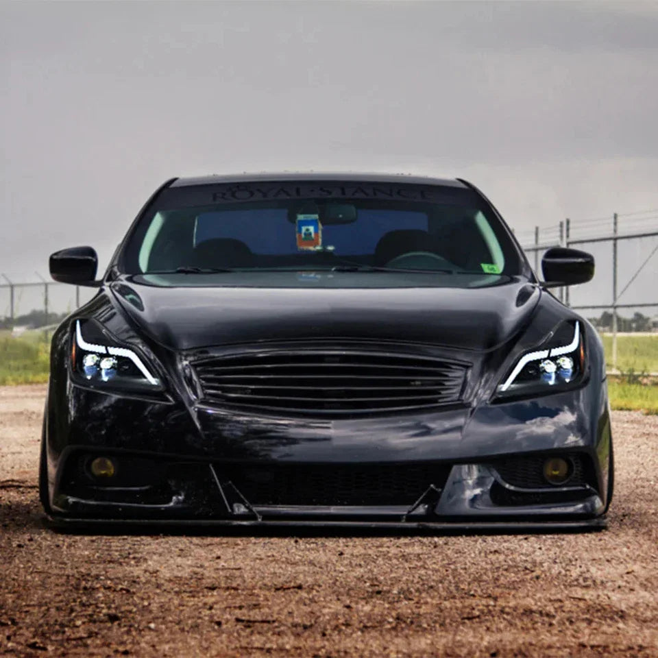 NTXGlow LED Tube Projector Headlights (2008-2015 Infiniti G37 & Q60 Coupe) - JSI Racing 