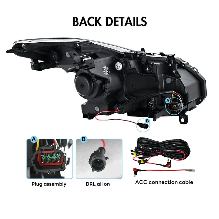 NTXGlow LED Tube Projector Headlights (2008-2015 Infiniti G37 & Q60 Coupe) - JSI Racing 