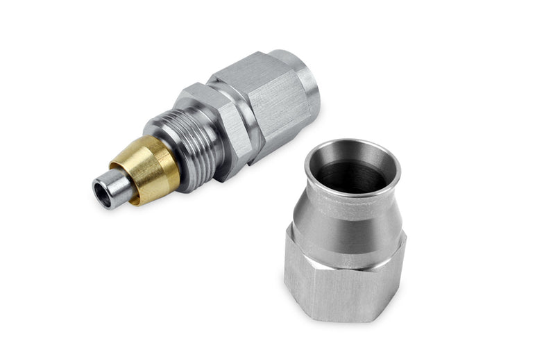 RaceFlux PTFE Straight Hose End Fitting, Stainless Steel