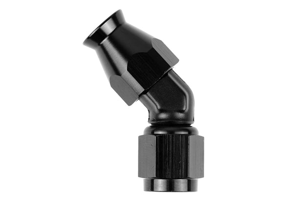 RaceFlux PTFE 45-Degree Hose End Fitting, Aluminum