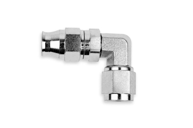 RaceFlux PTFE 90-Degree Double Swivel Hose End Fitting, Steel
