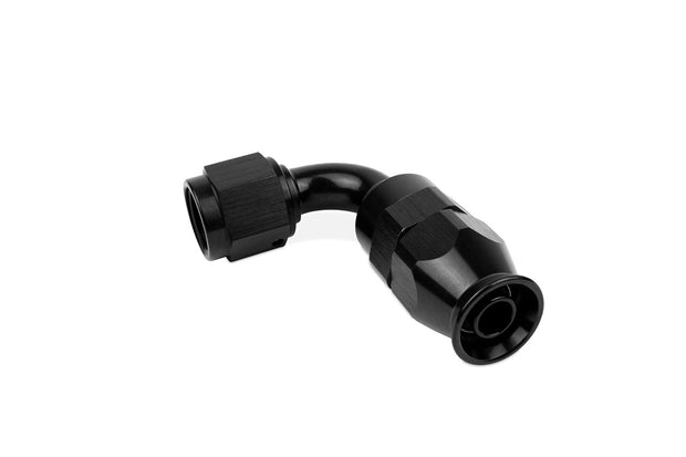 RaceFlux PTFE 90-Degree Hose End Fitting, Aluminum