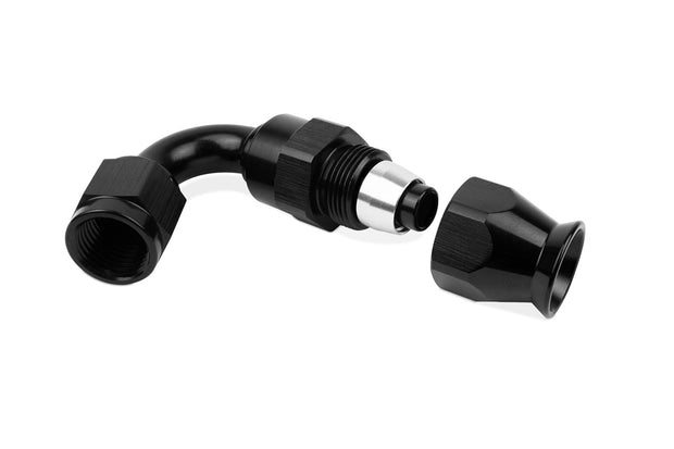 RaceFlux PTFE 120-Degree Hose End Fitting, Aluminum