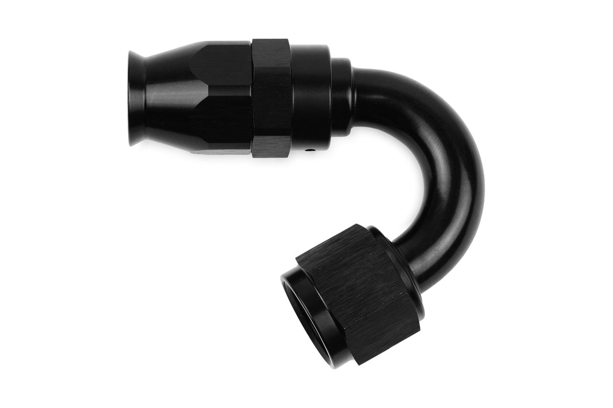RaceFlux PTFE 150-Degree Hose End Fitting, Aluminum