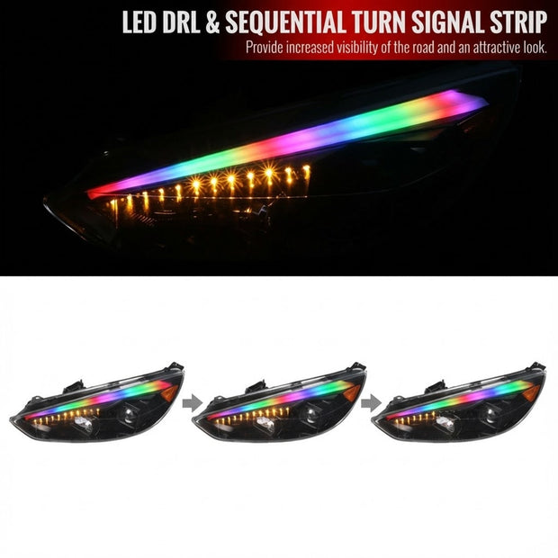 NTXGLOW RGB headlights (2015 - 2019 Ford Focus) - JSI Racing 