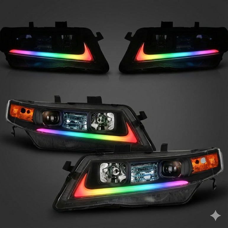 NTXGLOW RGB headlights (2004 - 2008 Acura TSX CL9) - JSI Racing 