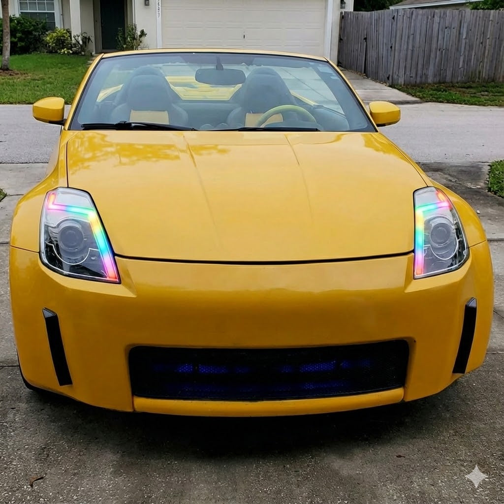 NTXGLOW RGB headlights (2003 - 2005 350z projector headlights) - JSI Racing 