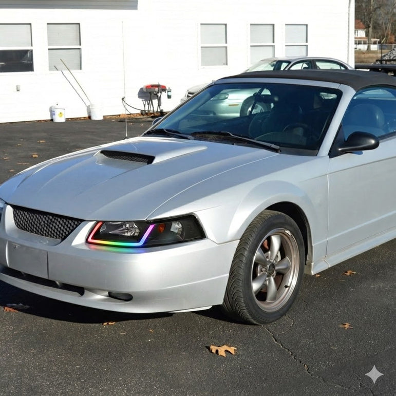 NTXGLOW RGB headlights (1999 - 2004 Ford Mustang) - JSI Racing 
