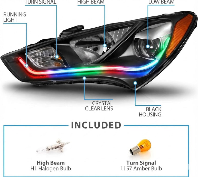 NTXGLOW RGB headlights (2013 - 2016 hyundai genesis coupe bk2) - JSI Racing 