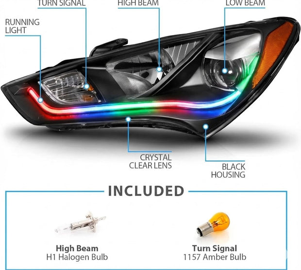 NTXGLOW RGB headlights (2013 - 2016 hyundai genesis coupe bk2) - JSI Racing 