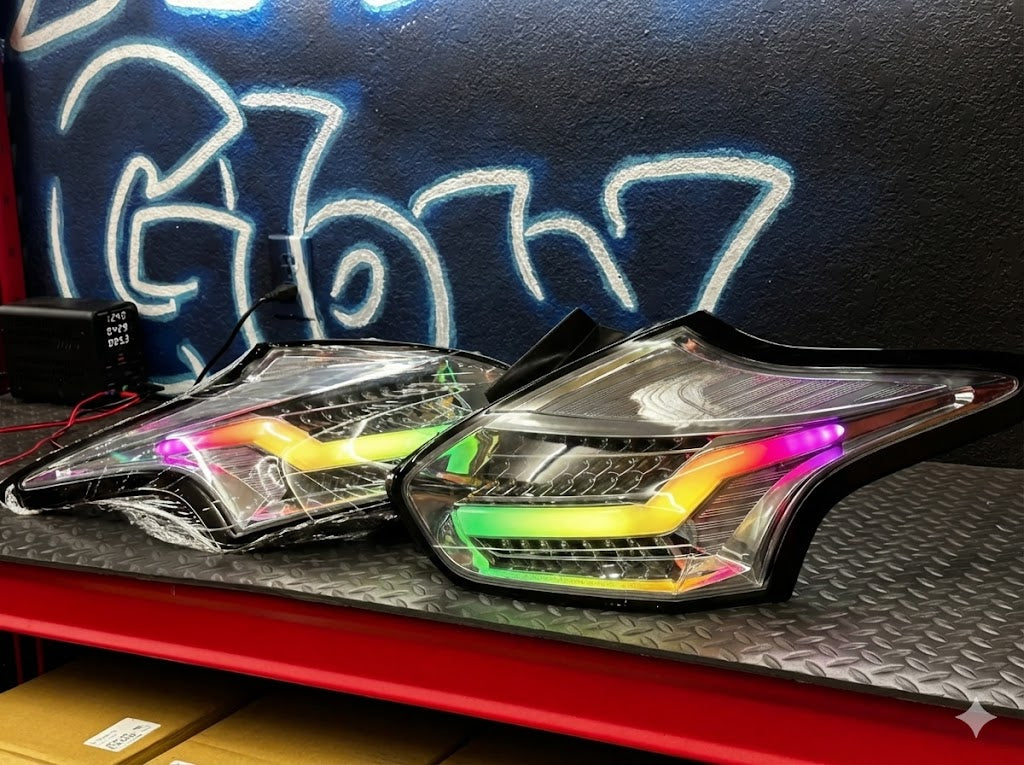 NTXGlow RGB Tail Lights Chrome (2015 - 2019 Ford Focus ST/RS) - JSI Racing 