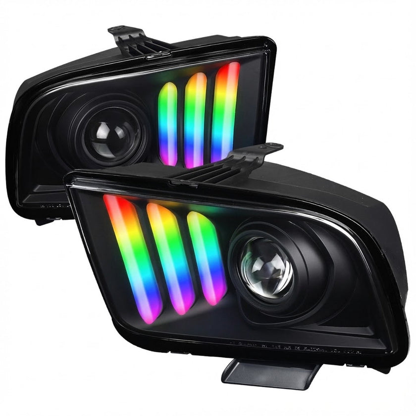 NTXGLOW RGB projector headlights (2005 - 2009 Ford Mustang) - JSI Racing 