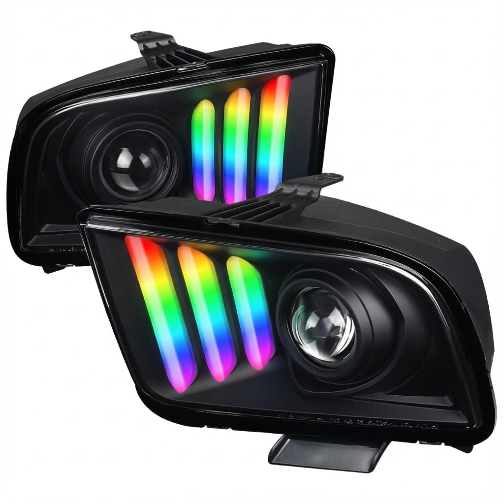 NTXGLOW RGB projector headlights (2005 - 2009 Ford Mustang) - JSI Racing 