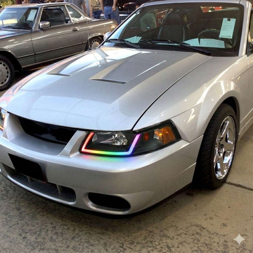NTXGLOW RGB headlights (1999 - 2004 Ford Mustang) - JSI Racing 