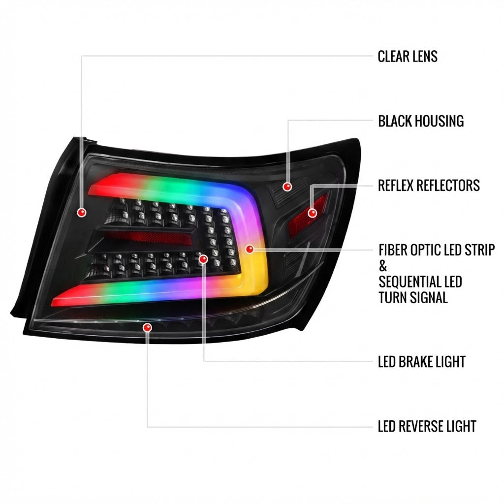 NTXGLOW RGB tail lights (2008 - 2014 Subaru Impreza WRX / STI) - JSI Racing 