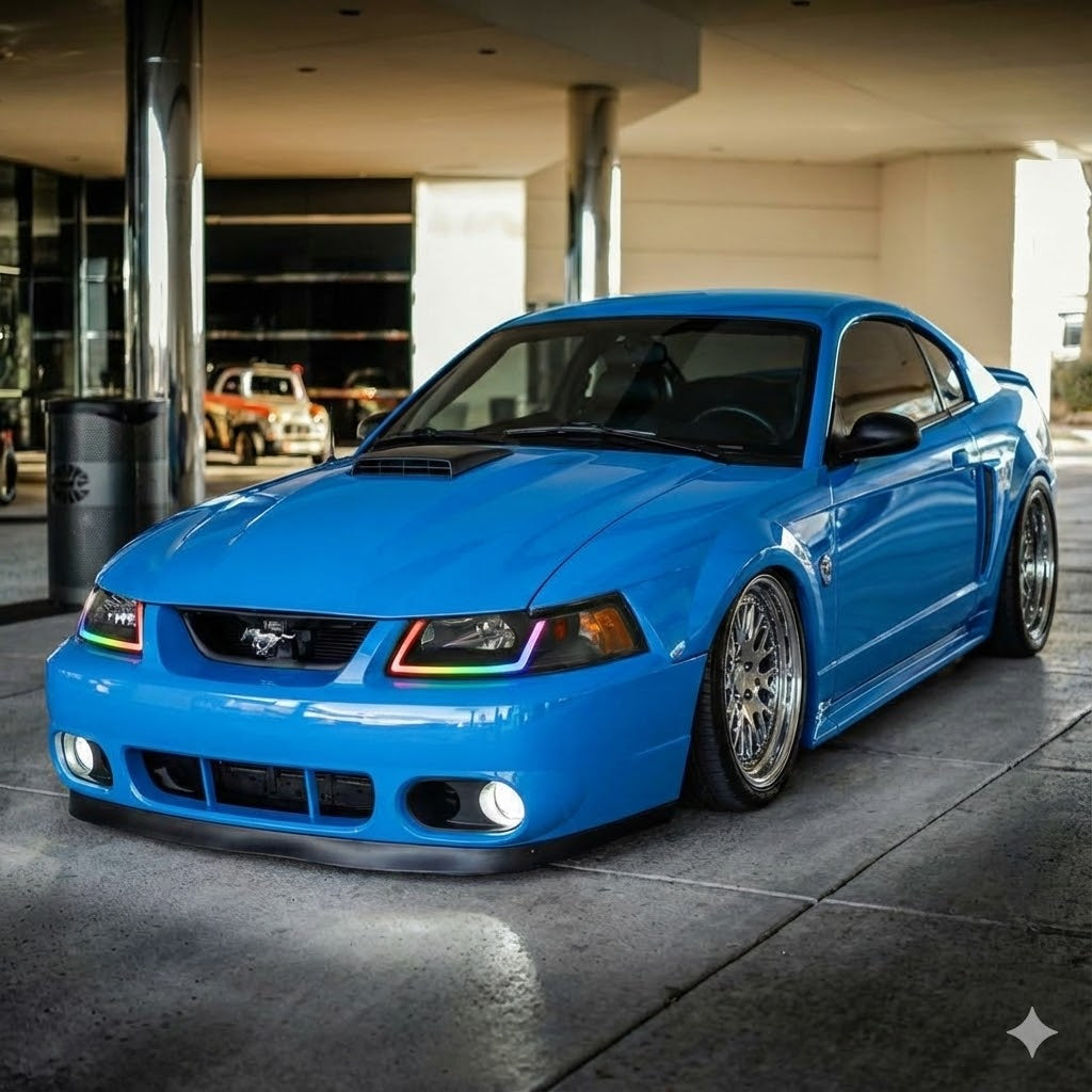 NTXGLOW RGB headlights (1999 - 2004 Ford Mustang) - JSI Racing 