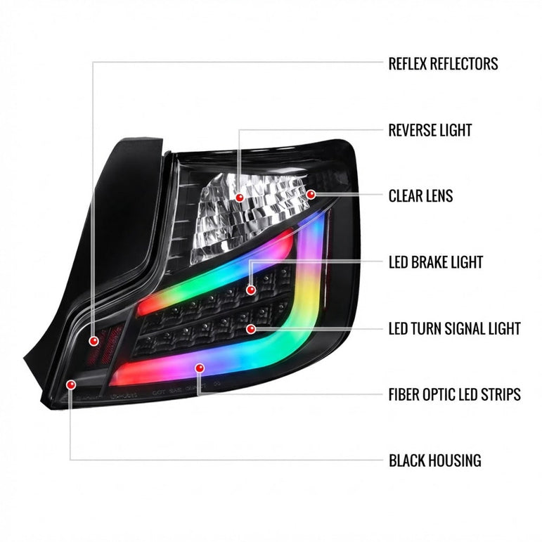 NTXGLOW RGB tail lights (2011 - 2013 Scion TC) - JSI Racing 