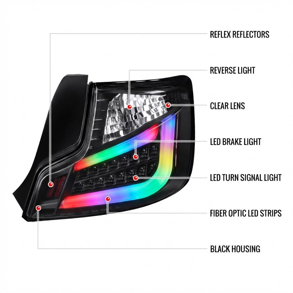 NTXGLOW RGB tail lights (2011 - 2013 Scion TC) - JSI Racing 