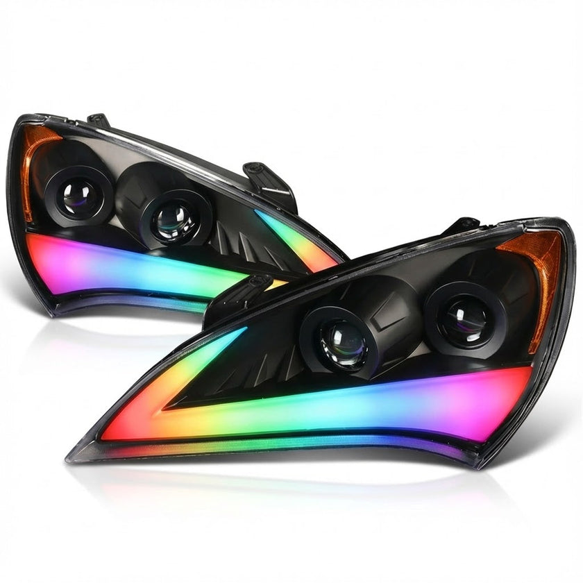 NTXGLOW RGB headlights (2009 - 2010 hyundai genesis coupe bk1) - JSI Racing 