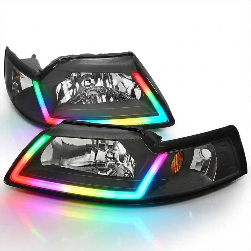 NTXGLOW RGB headlights (1999 - 2004 Ford Mustang) - JSI Racing 