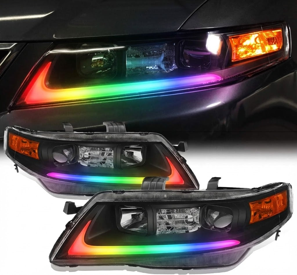 NTXGLOW RGB headlights (2004 - 2008 Acura TSX CL9) - JSI Racing 