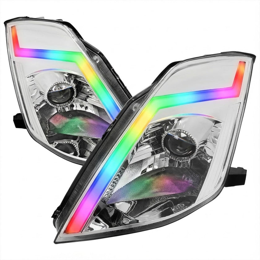 NTXGLOW RGB headlights (2003 - 2005 350z projector headlights) - JSI Racing 