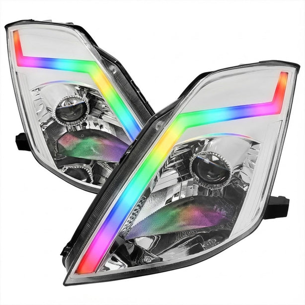 NTXGLOW RGB headlights (2003 - 2005 350z projector headlights) - JSI Racing 